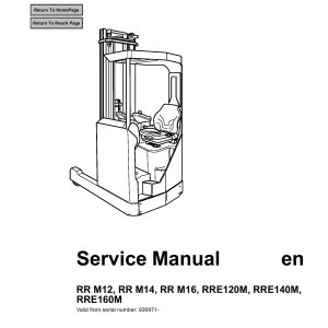 BT Forklift RR M12 M14 M16 RRE 120M 140M 160M Service Manual