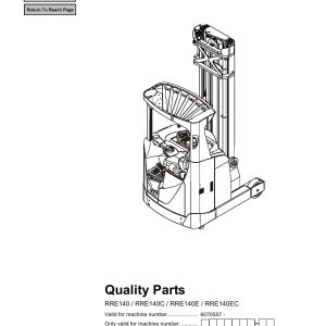 BT Forklift RRE140 RRE140C RRE140E RRE140EC Parts Catalog