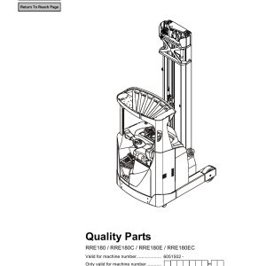 BT Forklift RRE180 RRE180C RRE180E RRE180EC Parts Catalog