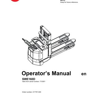 BT Forklift SWE160D Operators Manual