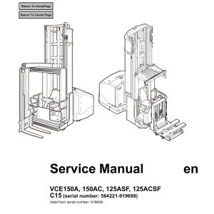 BT Forklift VCE150A VCE150AC VCE125ASF VCE125ACSF C15 Service Manual