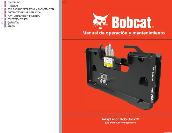 Bobcat Adapter Bob Dock Operation Maintenance Manual 7360445 ES