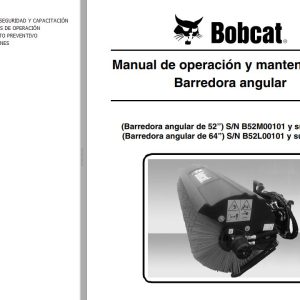 Bobcat Angle Sweeper 52 64 Operation Maintenance Manual 7395757 ES