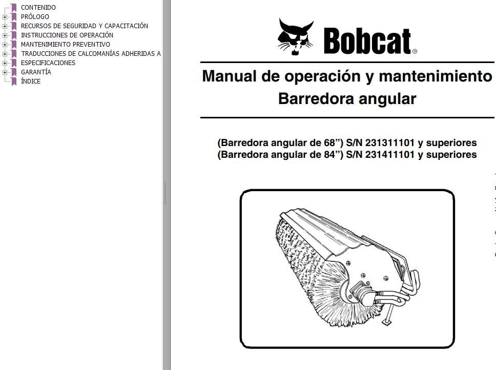 Bobcat Angle Sweeper 68 84 Operation Maintenance Manual ES