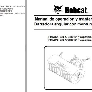 Bobcat Angle Sweeper FMAB54 FMAB70 Operation Maintenance Manual ES