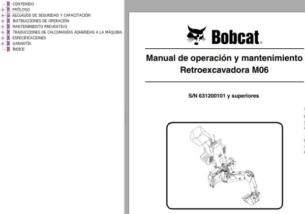 Bobcat Backhoe M06 Operation Maintenance Manual 6902861 ES