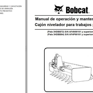 Bobcat Blade Box 3HDBB72 3HDBB84 Operation Maintenance Manual 6987241 ES