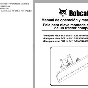 Bobcat Blade Snow 54 69 84 Operation Maintenance Manual ES