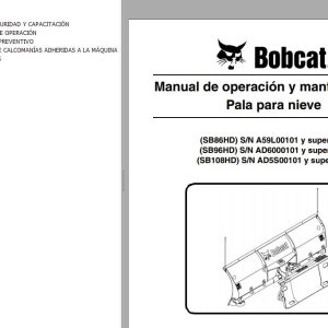 Bobcat Blade Snow SB86HD SB96HD SB108HD Operation Maintenance Manual ES