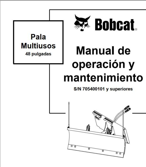 Bobcat Blade Utility 48 Operation Maintenance Manual 6901251 ES