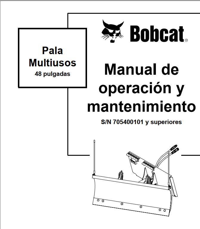 Bobcat Blade Utility 48 Operation Maintenance Manual 6901251 ES