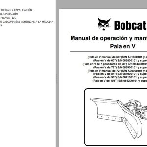 Bobcat Blade V 60 72 84 96 108 Operation Maintenance Manual 6902081 ES