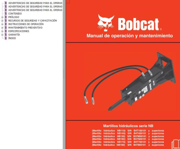 Bobcat Breaker NB110 to NB180 Operation Maintenance Manual 7357565 ES