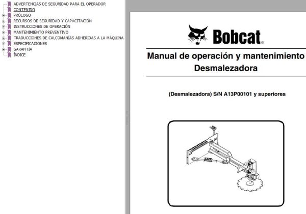 Bobcat Brush Saw Operation Maintenance Manual 6904202 ES