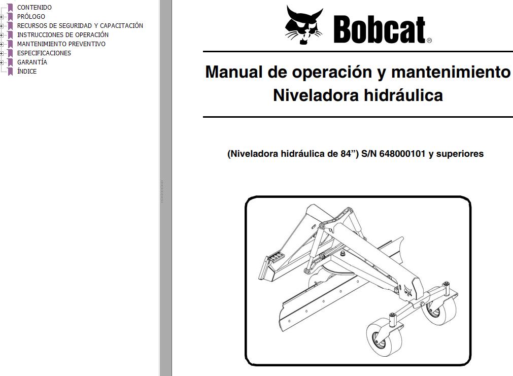 Bobcat Bulldozer 84 Operation Maintenance Manual 6901233 ES