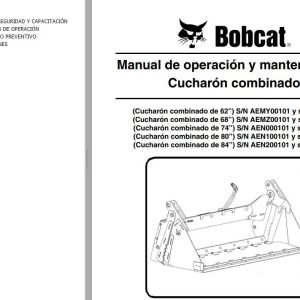 Bobcat Combination Bucket 62 68 74 80 84 Operation Maintenance Manual 6987340 ES