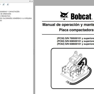 Bobcat Compactor Plate PC30 PC60 PC62 Operation Maintenance Manual 6900777 ES
