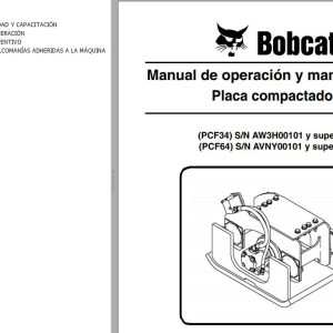 Bobcat Compactor Plate PCF34 PCF64 Operation Maintenance Manual 6990311 ES