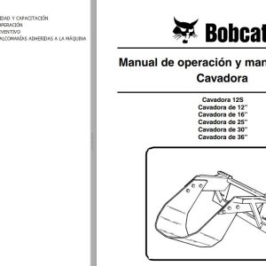Bobcat Digger 12 12S 16 25 30 36 Operation Maintenance Manual 6900948 ES