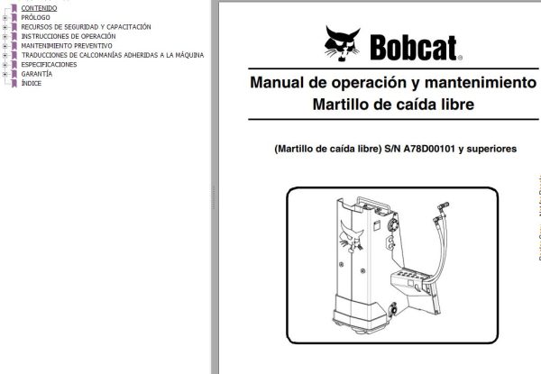 Bobcat Drop Hammer Operation Maintenance Manual ES