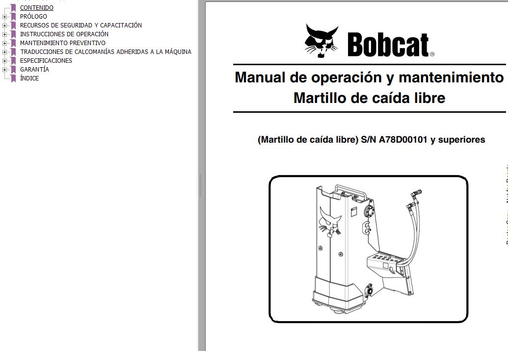Bobcat Drop Hammer Operation Maintenance Manual ES