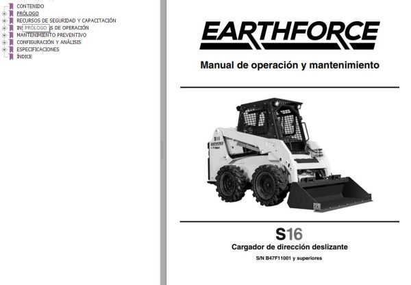 Bobcat EarthForce S16 Operation Maintenance Manual 7312958 ES
