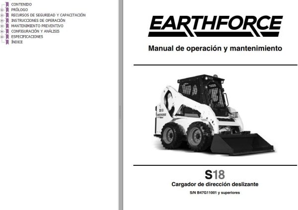 Bobcat EarthForce S18 Operation Maintenance Manual 7312962 ES