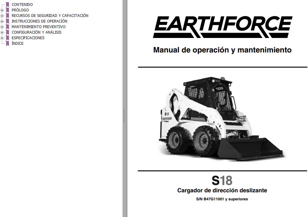 Bobcat EarthForce S18 Operation Maintenance Manual 7312962 ES