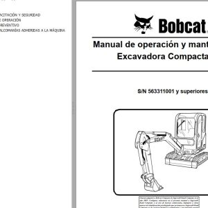 Bobcat Excavator 319 Operation Maintenance Manual 6904116 ES