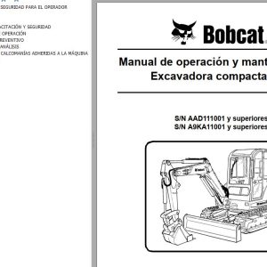 Bobcat Excavator 335 Operation Maintenance Manual ES 1