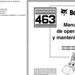 Bobcat Excavator 463 Operation Maintenance Manual ES