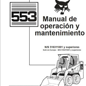 Bobcat Excavator 553 Operation Maintenance Manual ES