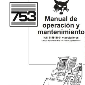 Bobcat Excavator 753 Operation Maintenance Manual ES
