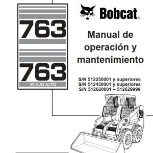 Bobcat Excavator 763 Operation Maintenance Manual ES