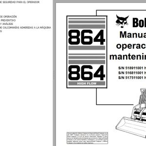 Bobcat Excavator 864 Operation Maintenance Manual 6900953 ES