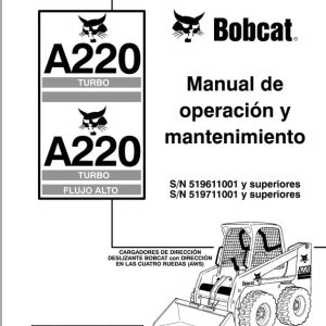 Bobcat Excavator A220 Operation Maintenance Manual 6901243 ES
