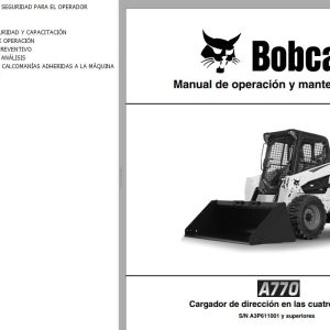 Bobcat Excavator A770 Operation Maintenance Manual ES