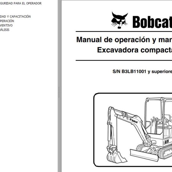 Bobcat Excavator E20 Operation & Maintenance Manual 7255004 ES
