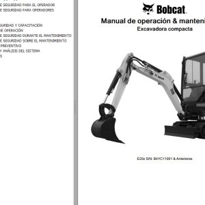 Bobcat Excavator E20z Operation Maintenance Manual 7416755 ES