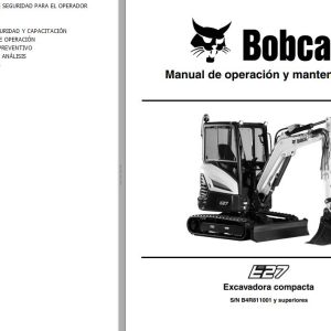 Bobcat Excavator E27 Operation Maintenance Manual 7354958 ES