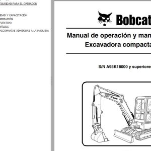 Bobcat Excavator E35 Operation Maintenance Manual ES
