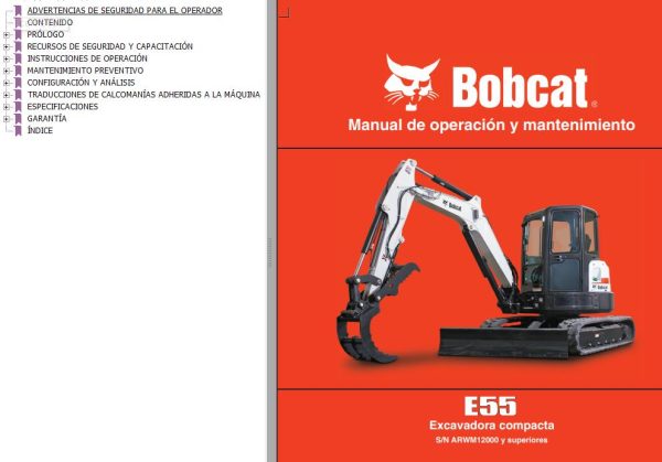 Bobcat Excavator E55 Operation Maintenance Manual ES