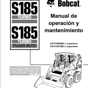 Bobcat Excavator S185 Operation Maintenance Manual ES