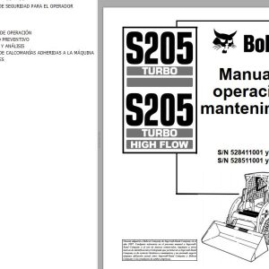Bobcat Excavator S205 Operation Maintenance Manual ES