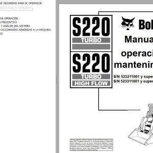 Bobcat Excavator S220 Operation Maintenance Manual ES