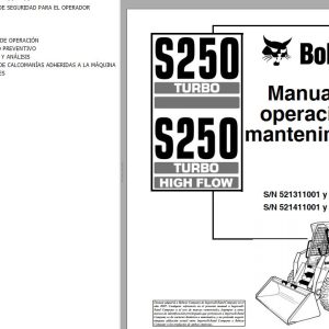 Bobcat Excavator S250 Operation Maintenance Manual ES
