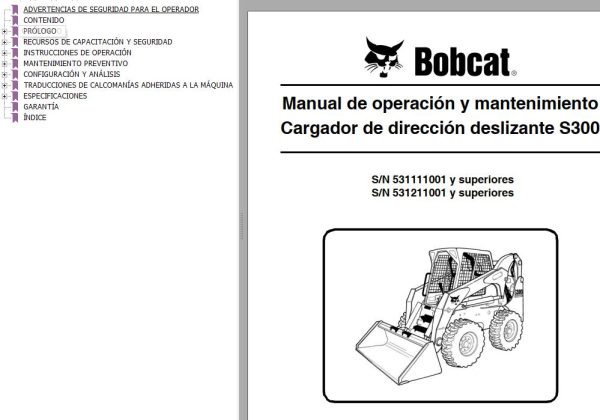 Bobcat Excavator S300 Operation Maintenance Manual ES