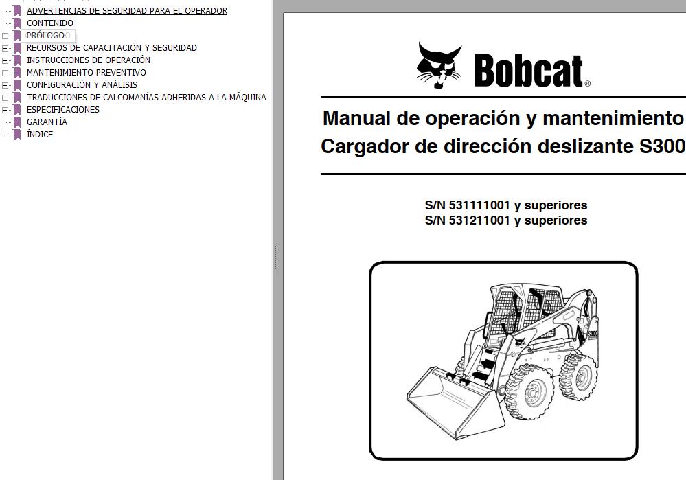 Bobcat Excavator S300 Operation Maintenance Manual ES