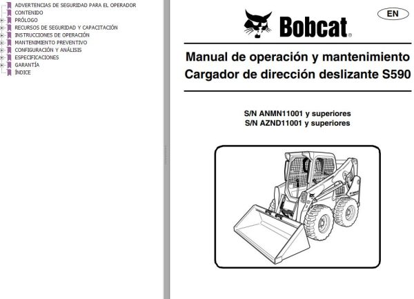 Bobcat Excavator S590 Operation Maintenance Manual ES