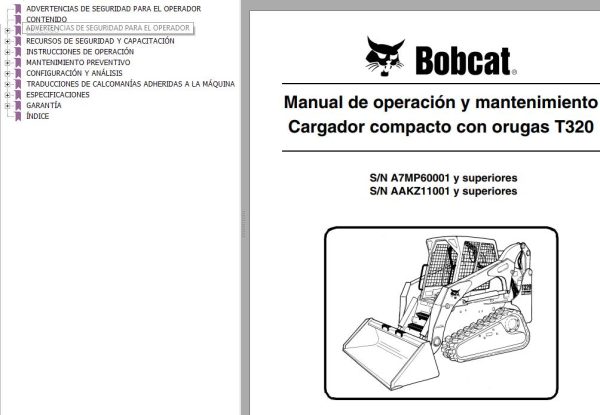 Bobcat Excavator T320 Operation Maintenance Manual ES